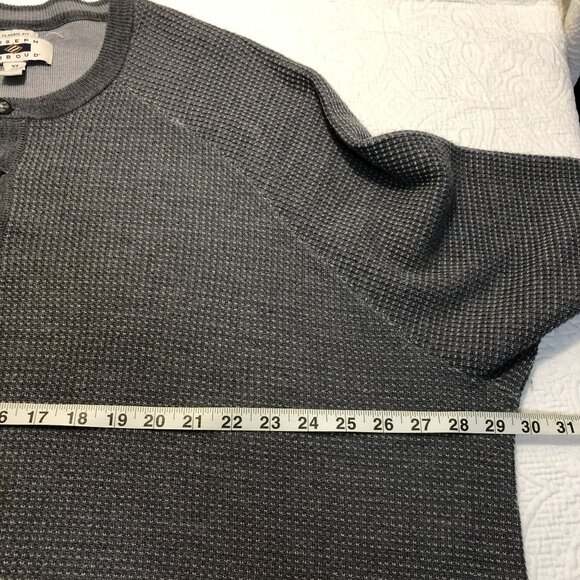 Joseph Abboud Sweaters 3X Classic Fit Gray Henley Merino Wool Blend Mens - Picture 7 of 8